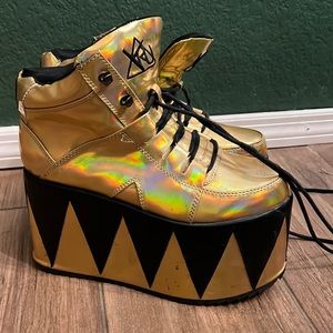 YRU gold platform sneakers